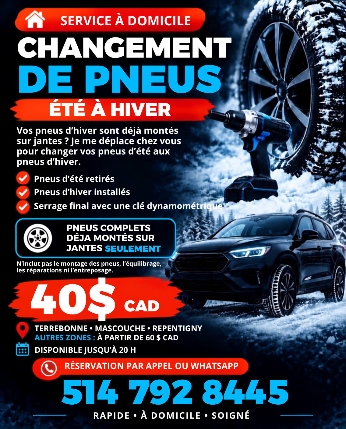 Service de pneus à domicile