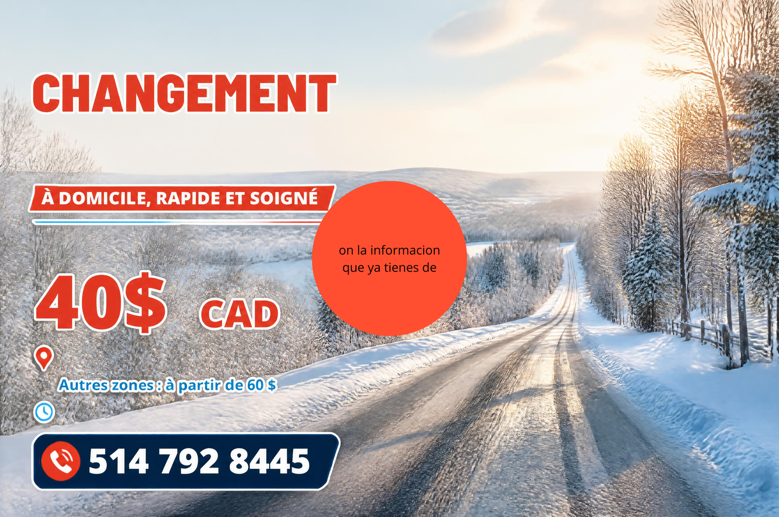 Changement de pneus à domicile